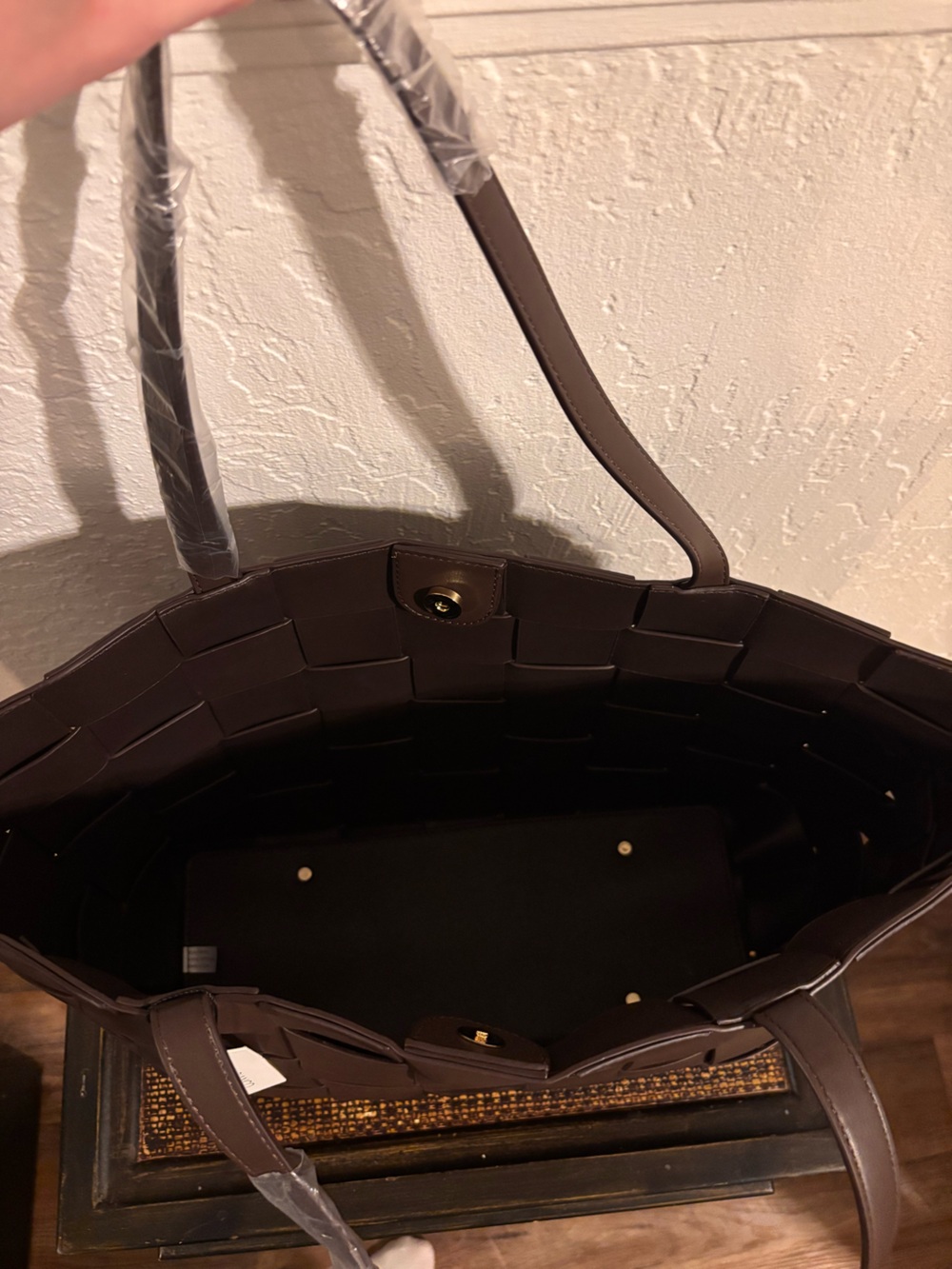 Tony Bianco Brown Woven Leather Tote - Picture 4 of 4